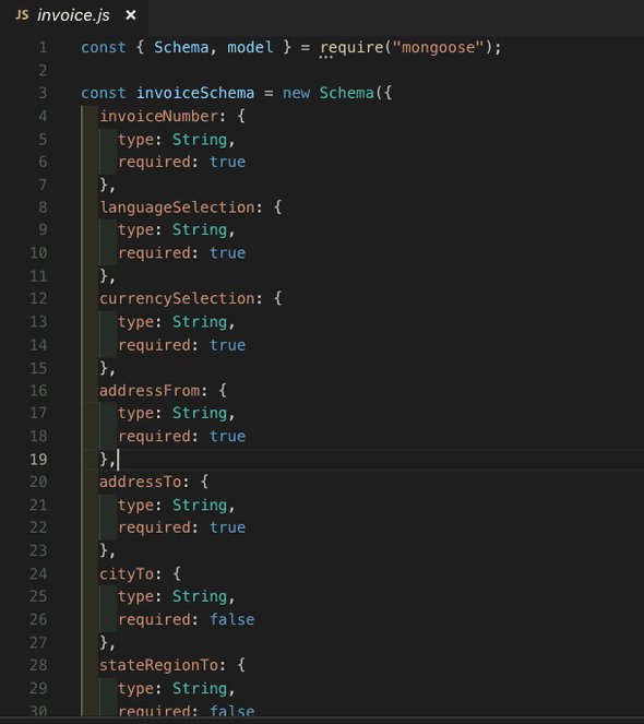 Invoice Schema Backend