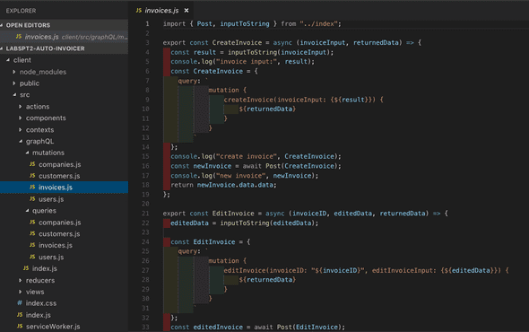 Invoice Mutations on Frontend