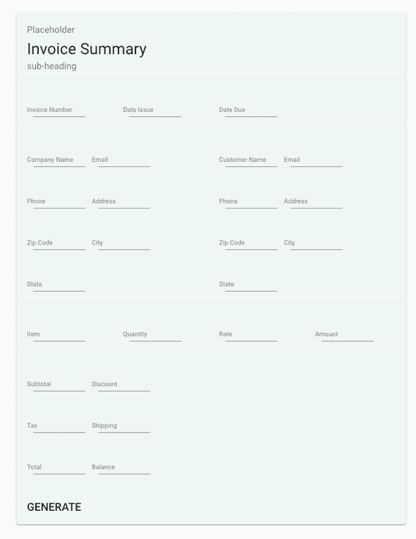 Invoice Summary Card